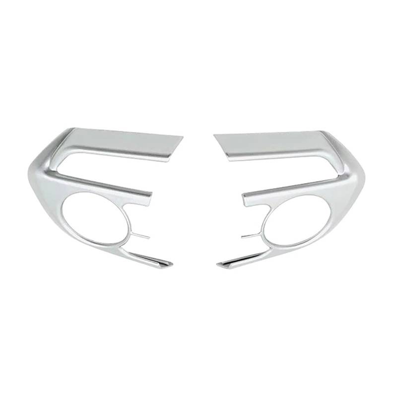 Auto Innendekoration Interieur Dekor 2PCS Für Toyota Für RAV4 Für Corolla E210 2019 2020 2021 2022 Für RAV 4 XA50 Zubehör Auto Lenkrad Taste Panel Abdeckung Trim Aufkleber(Silber) von WSUMKH