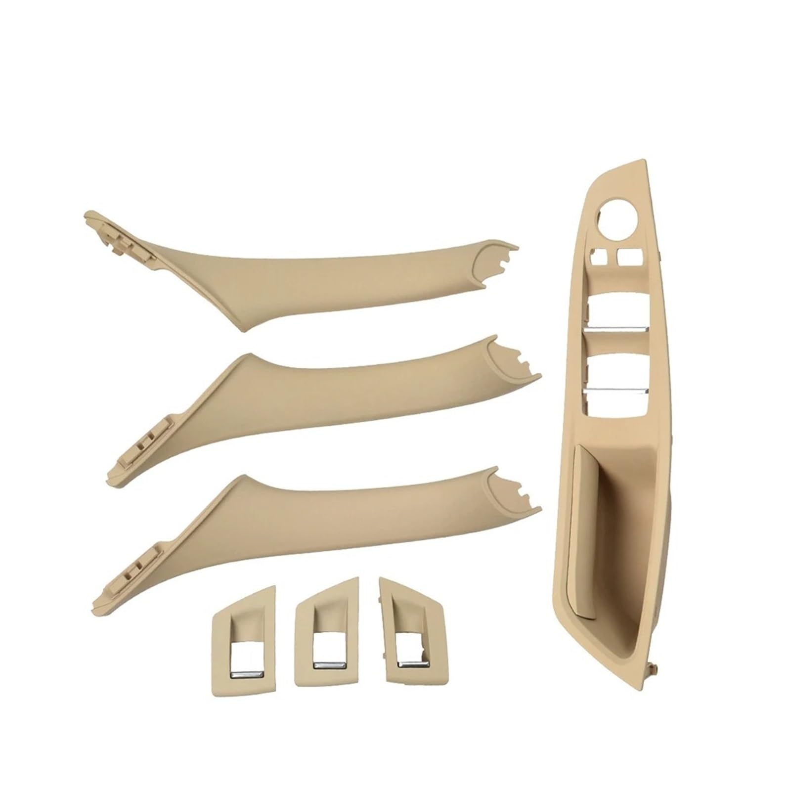 Auto Innendekoration Interieur Dekor 7PCS Set Für F10 F11 F18 520 523 525 528 530 2010-2017 RHD Rechts Hand Fahrer Innen Tür Fenster Schalter Panel Pull Griff(Model A Beige) von WSUMKH