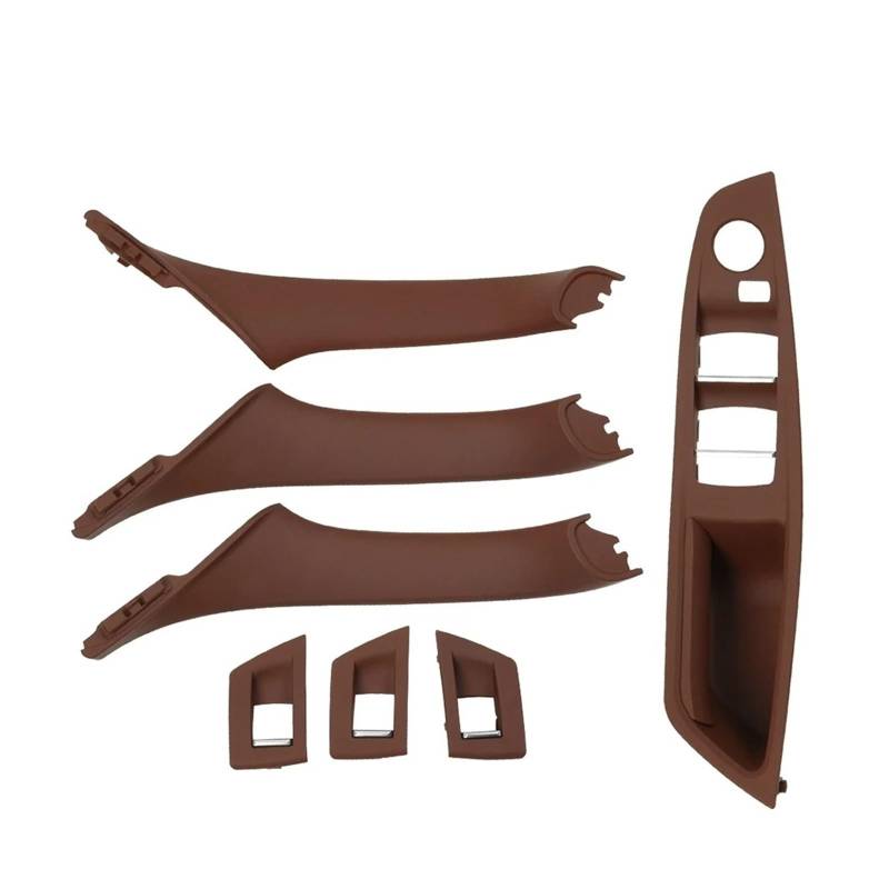 Auto Innendekoration Interieur Dekor 7PCS Set Für F10 F11 F18 520 523 525 528 530 2010-2017 RHD Rechts Hand Fahrer Innen Tür Fenster Schalter Panel Pull Griff(Model B Brown) von WSUMKH