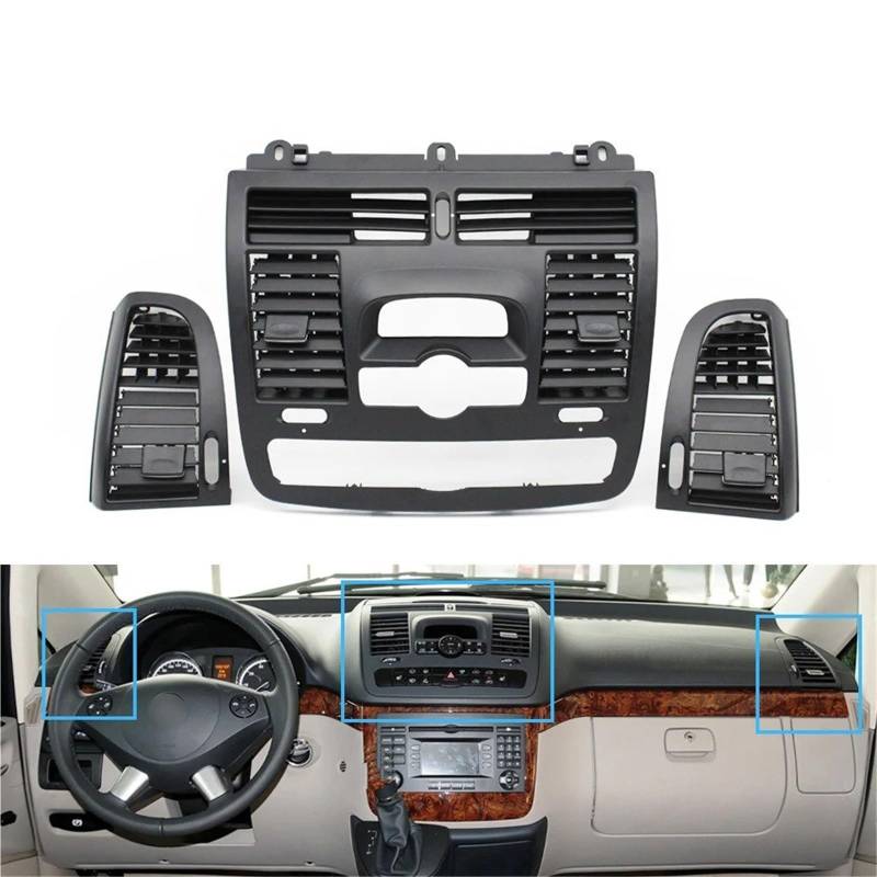 Auto Innendekoration Interieur Dekor Für Benz Für Vito Für Viano W636 W639 2004-2010 2011 2012 2013 2014 2015 Auto AC Vent Grille Links Rechts Zentrale Air Vent Outlet Abdeckung Panel(Model B 3PCS Set von WSUMKH