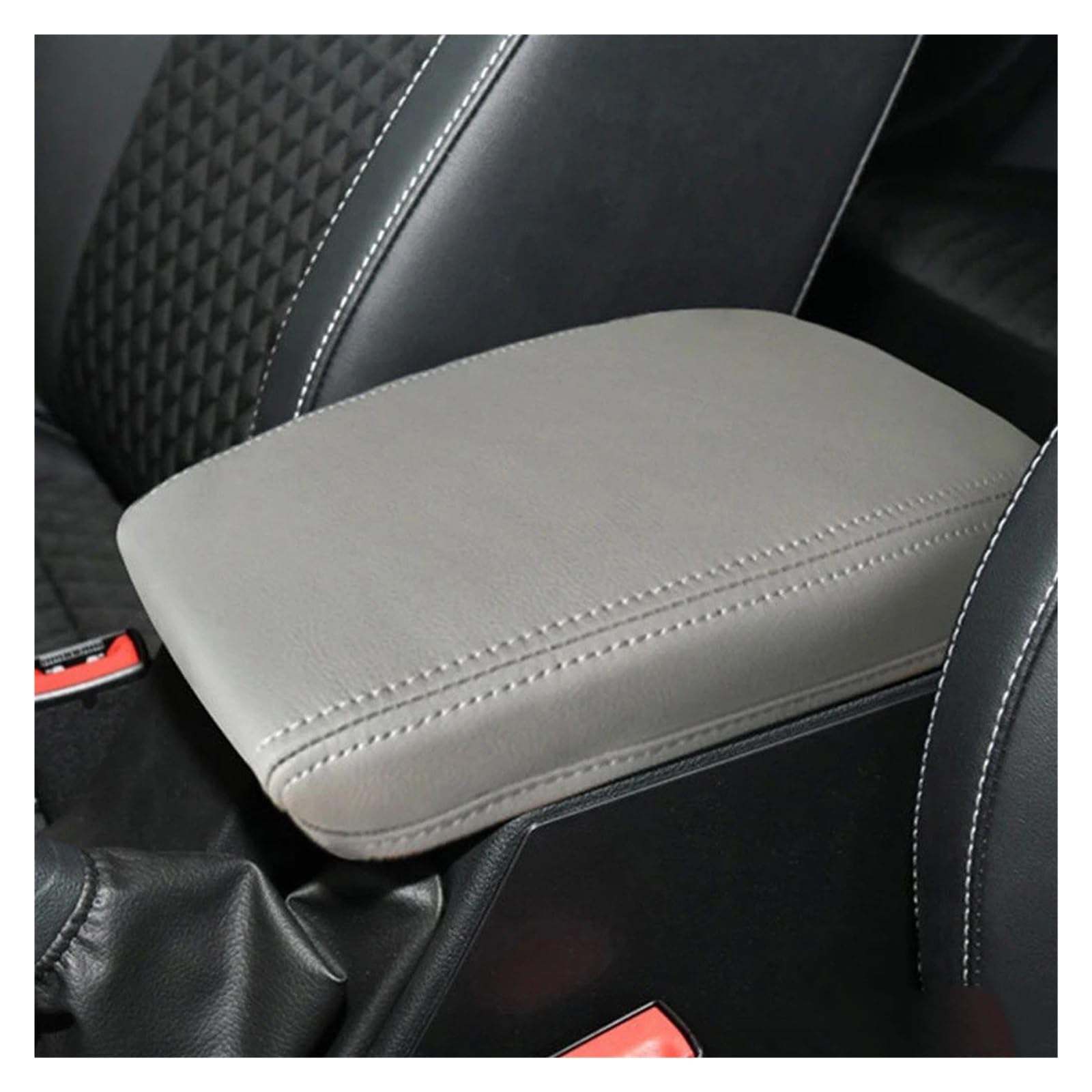 Auto Innendekoration Interieur Dekor Für Skoda Für Octavia 2007 2008-2014 2015 2016 2017 2018 2019 PU Leder Auto Center Armlehne Für Armlehne Box Fall Abdeckung Kissen Pad(15-20 Grey) von WSUMKH