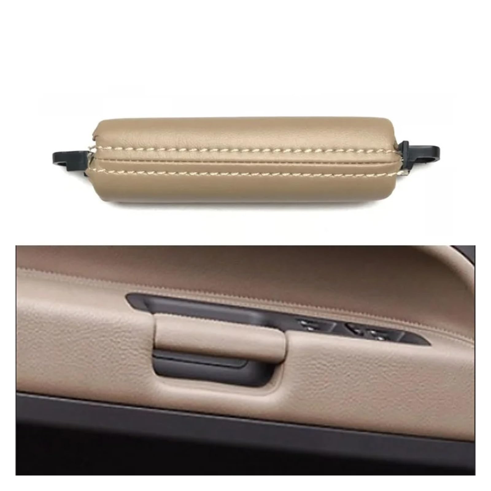 Auto Innendekoration Interieur Dekor Für VW Für Touareg 2003 2004 2005 2006 2007 2008 2009 2010 Auto Innentür Links Rechts Fahrer Leder Pull Griff(Beige) von WSUMKH