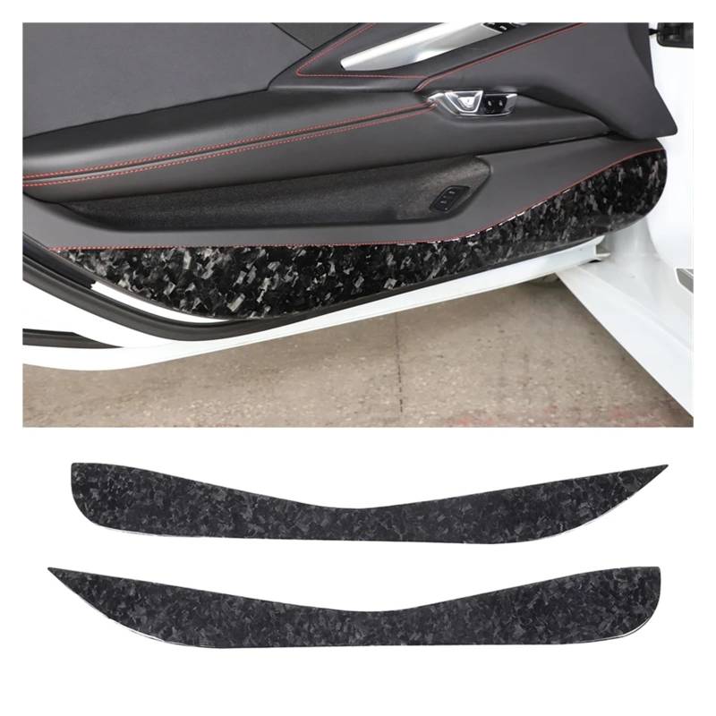 Auto Innendekoration Interieur Dekor Weichen Carbon Auto Tür Schutz Anti-Kick Schutz Panel Abdeckung Trim Für Chevrolet Für Corvette C8 Z06 Z51 2020 2021 2022 2023(Style C) von WSUMKH