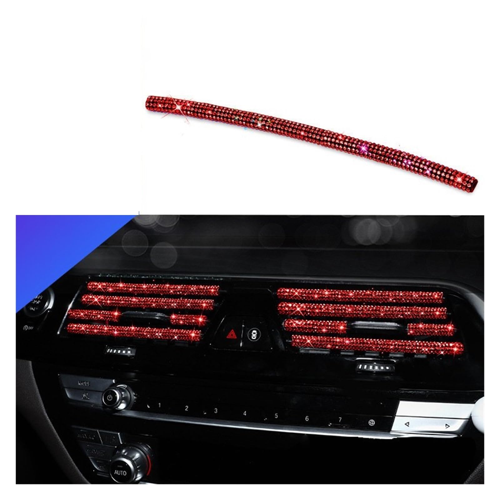 Auto Innenraum Auto-Innenausstattung Diamant Auto Klimaanlage Steckdose Dekorative Streifen Universal U Form Clip Strass Kühlergrill Aufkleber Auto Innen Zubehör von WSUMKH