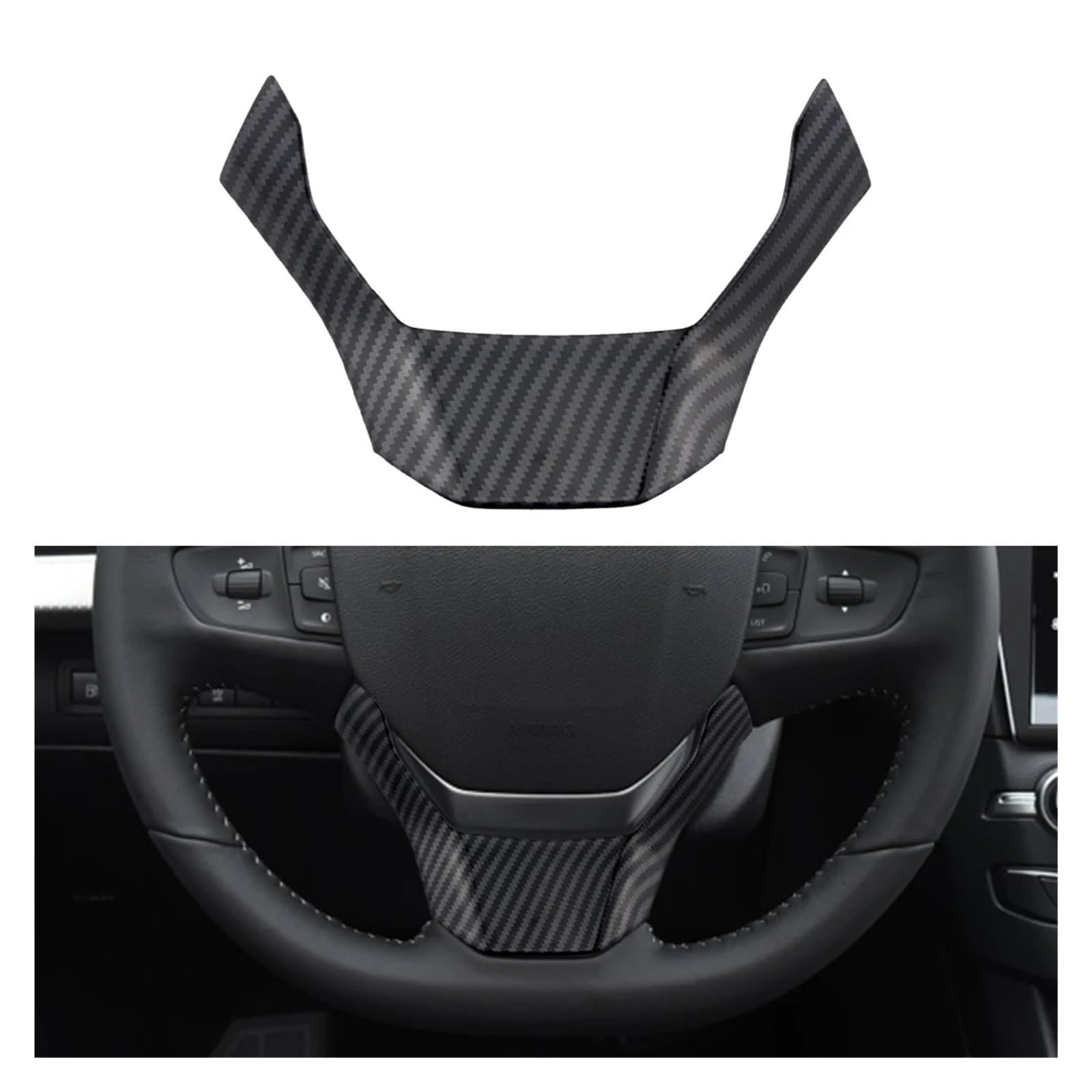 Auto Innenraum Für Peugeot 408 2014 2015 2016 2017 2018 2019 Carbon Faser Dekoration Aufkleber Zubehör Auto Lenkrad Abdeckung Trim Auto Innen Zubehör von WSUMKH