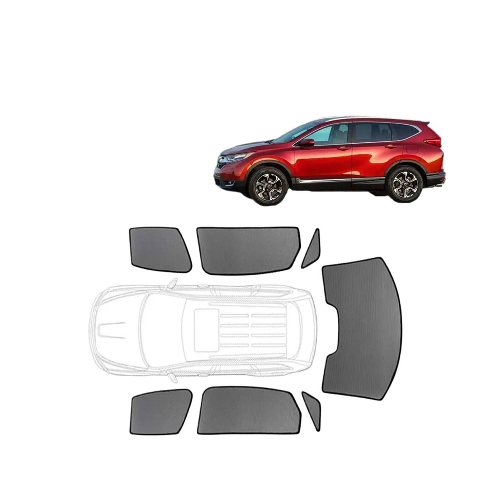 Autofenster Für CR-V 5. Generation 2017-2022 Benutzerdefinierte Magnetische Autofenster Sonnenschutz Vorhang Mesh Frontscheibe Rahmen Vorhang Sonnenblende(2PCS Side Triangle) von WSUMKH