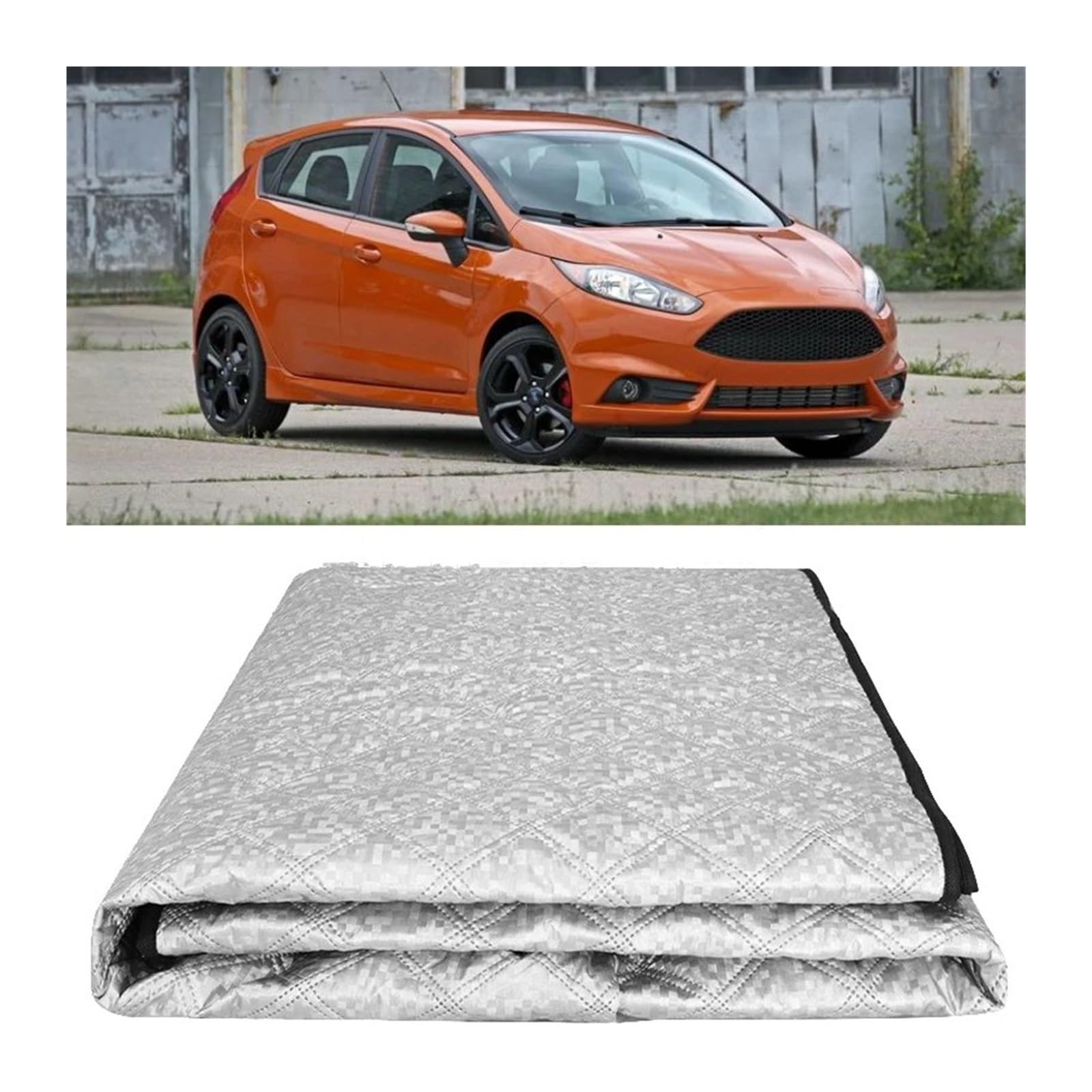 Autofenster Für Ford Für Fiesta Für MK7 Für MK8 1976~2023 Auto Schnee Schild Abdeckungen Sonnenschutz Windschutzscheibe EIS Schutz Anti-Frost Außen Zubehör Sonnenblende(Thin Folder Door) von WSUMKH