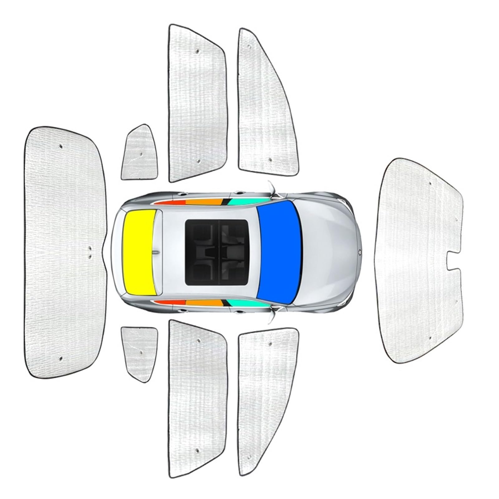 Autofenster Für Jeep Für Wrangler JL 2018-2025 Auto Sonnenschutz UV Schutz Abdeckung Seite Fenster Vorhang Sonnenschutz Visier Windschutzscheibe Auto Zubehör Sonnenblende(Whole for 4Doors) von WSUMKH