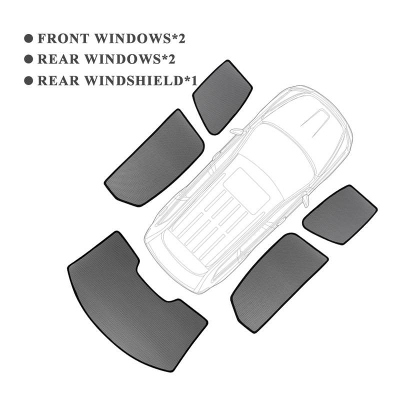 Autofenster Für Mazda 3 Sport Hatchback 2019-2023 2024 Hinten Seite Fenster Sonnenschutz Auto Sonnenschirm Magnetische Frontscheibe Mesh Vorhang Sonnenblende(5pcs) von WSUMKH