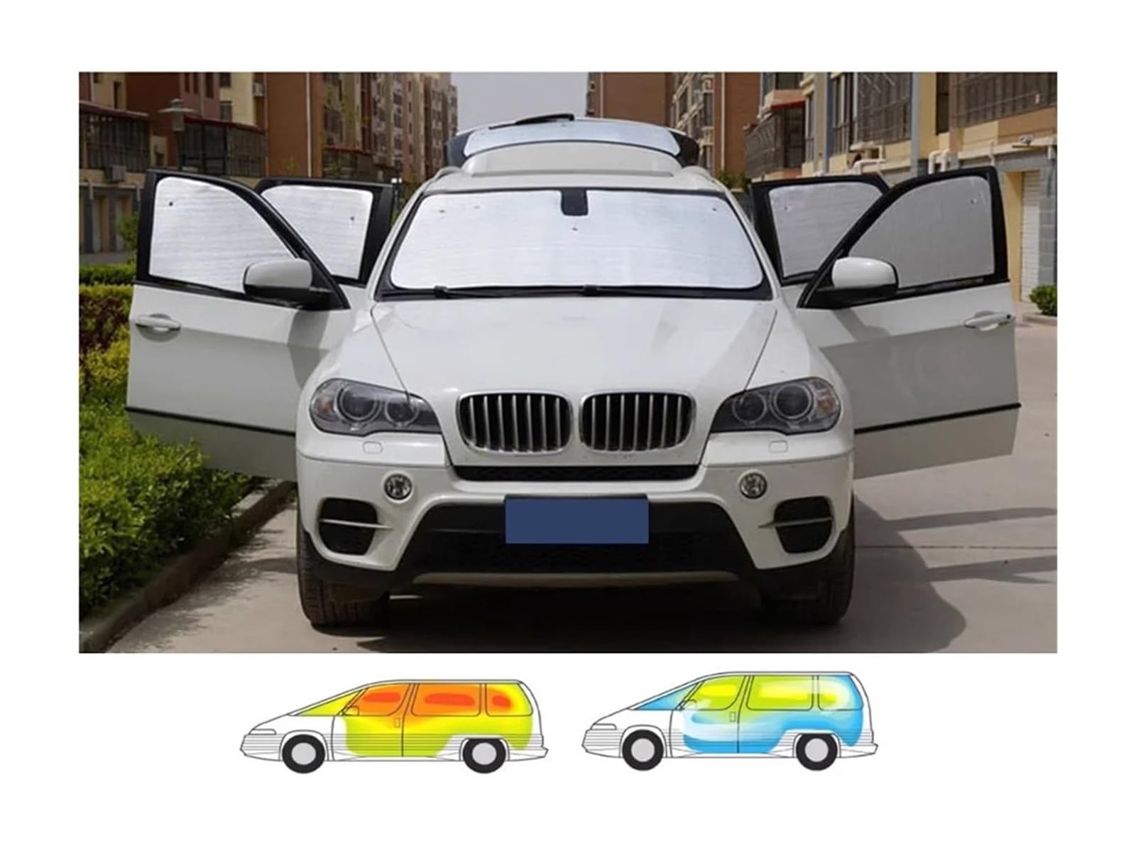 Autofenster Für Nissan Für Qashqai Für J10 Für Dualis 2007~2013 Volle Abdeckungen Sonnenschirme Sonnenschutz Visier Vorhang Frontscheibe Windschutzscheibe Matte Sonnenblende(Rear Windows) von WSUMKH