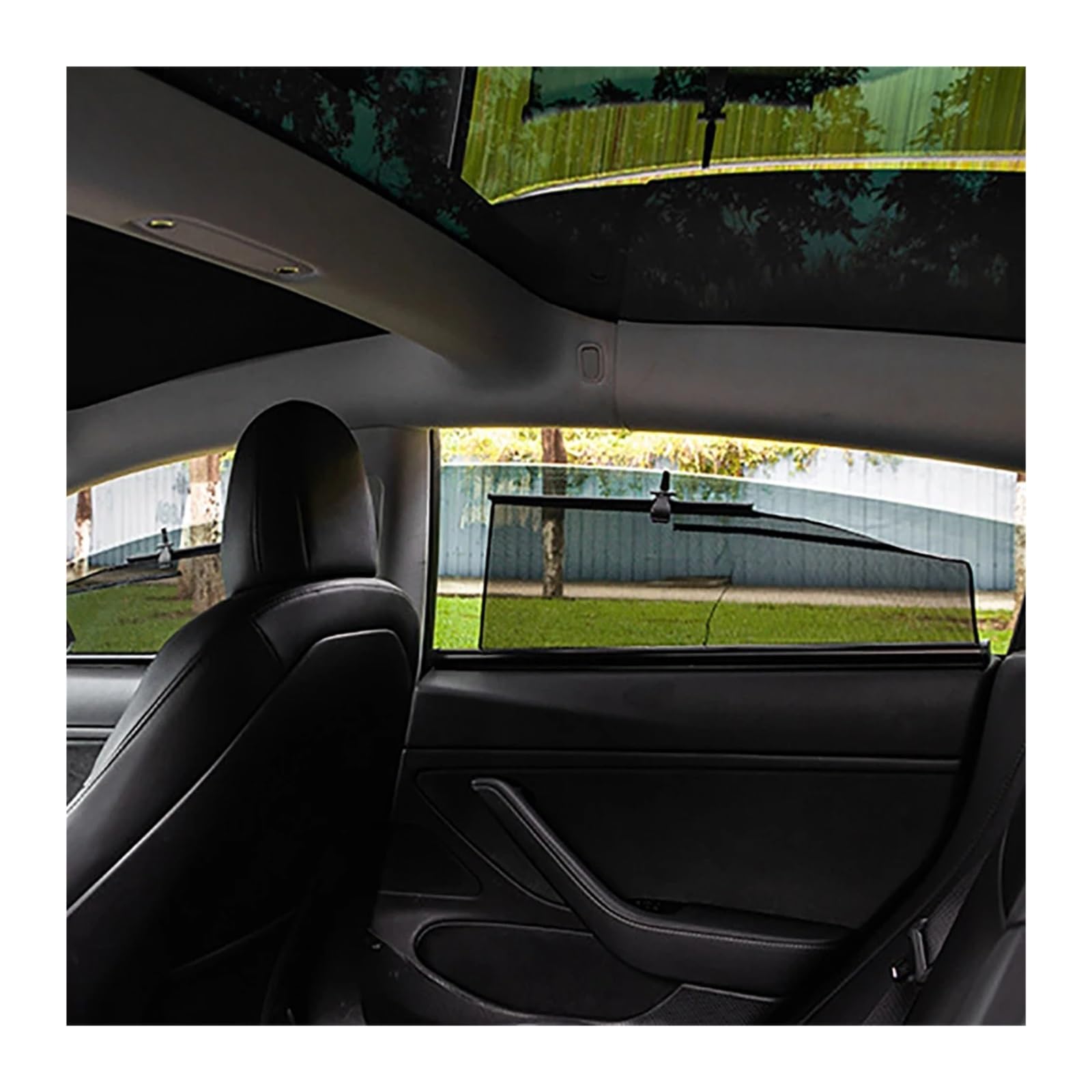 Autofenster Für Tesla Für Modell 3/S/X/Y Auto Hebefenster Sonnenschutz Benutzerdefinierte Sonnenschutz Auto Vorhang Seitenfenster Mesh Sonnenblende Sommer Einziehbar Sonnenblende(Model 3 Rear) von WSUMKH