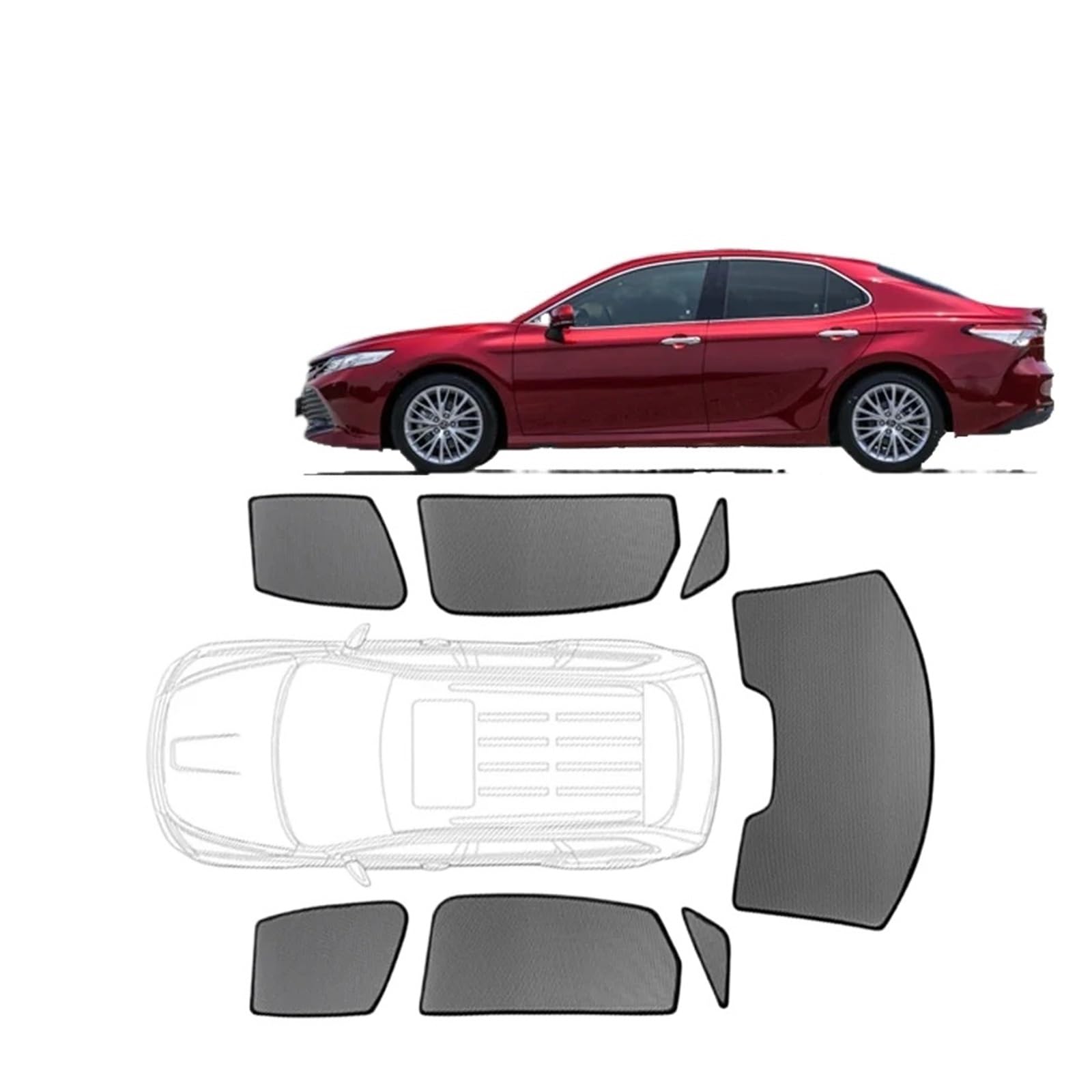 Autofenster Für Toyota Für Camry Für Limousine XV70 2017-2023 8. Benutzerdefinierte Magnetische Auto Fenster Sonnenschutz Gen Vorhang Mesh Front Windschutzscheibe Sonnenblende(2PCS Front) von WSUMKH