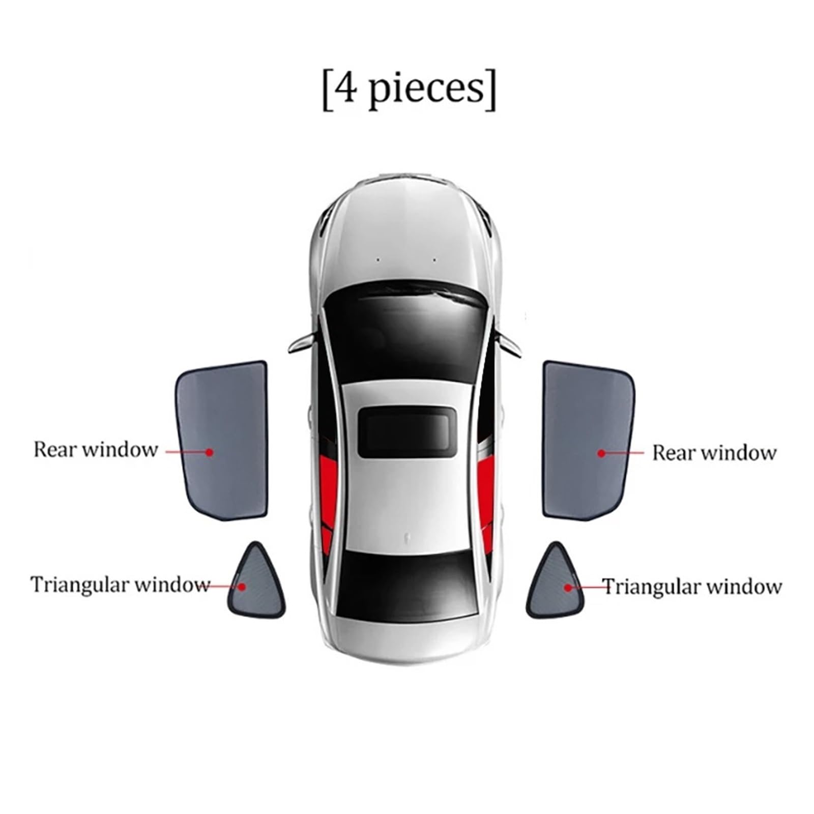 Autofenster Für VW Für Atlas Für CA1 Für Teramont 2017-2021 Magnetische Auto Sonnenschutz Schild Frontscheibe Hinten Seite Fenster Sonnenschutz Visier Sonnenblende(4PCS Rear Trian) von WSUMKH