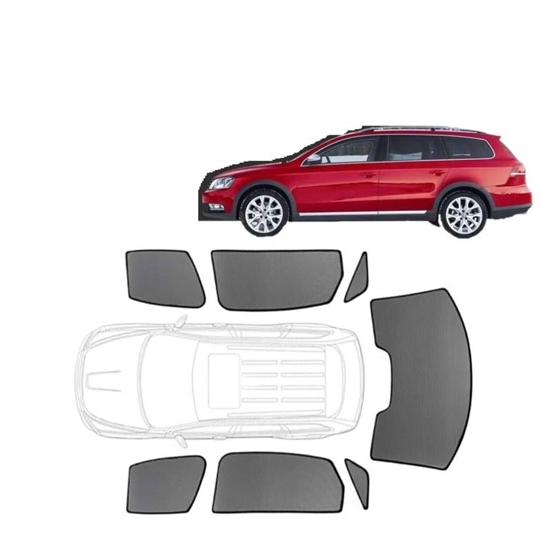 Autofenster Für VW Für Passat B7 Variant 2010-2014 Benutzerdefinierte Magnetische Auto Fenster Sonnenschutz Wagon Vorhang Mesh Front Windschutzscheibe Vorhang Sonnenblende(2PCS Side Triangle) von WSUMKH