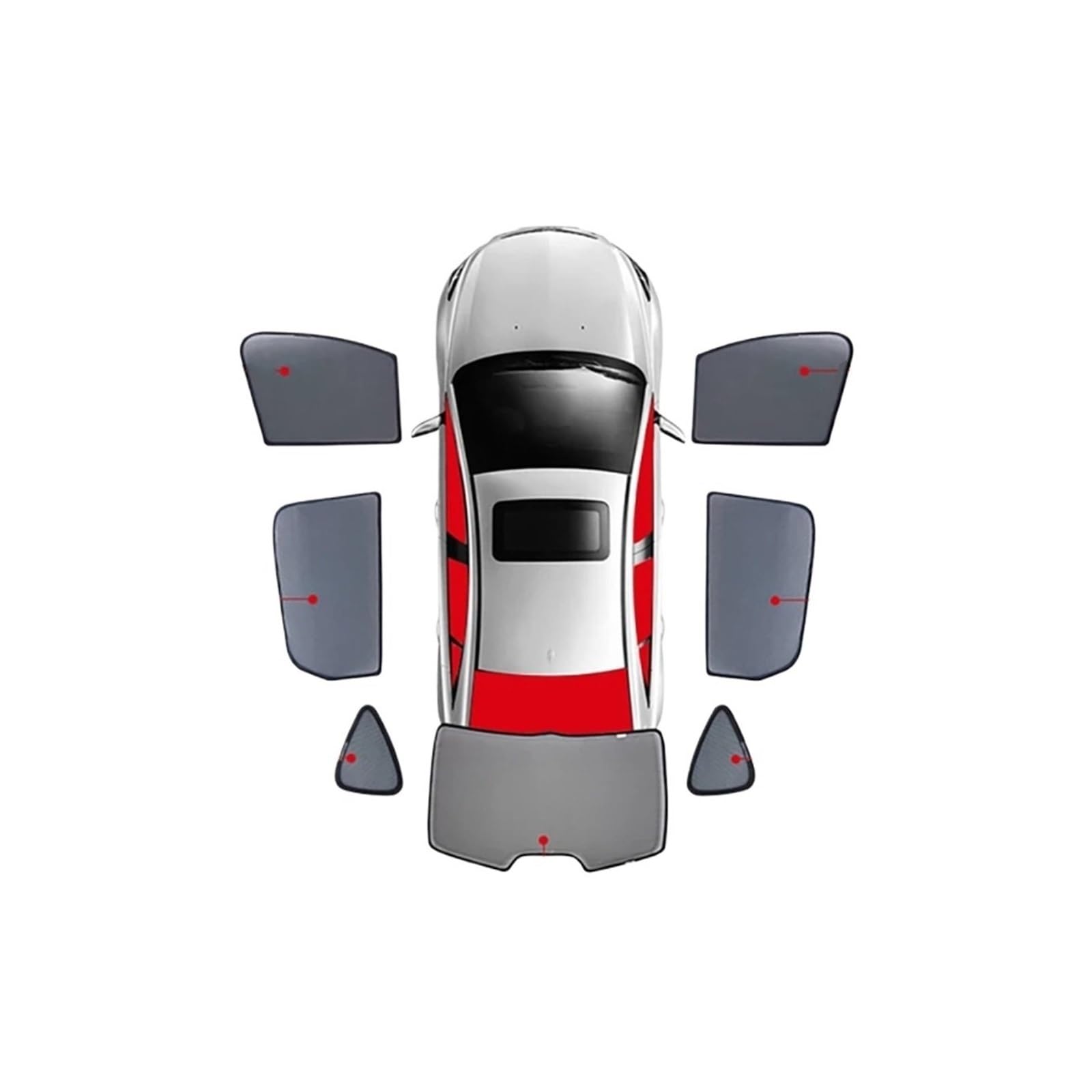 Autofenster Für VW Für Tiguan Für 5N 2007 2008 2009-2016 Magnetischer Auto-Sonnenschutz Vor Der Windschutzscheibe, Hinteres Seitenfenster, Sonnenschutz-Visiervorhang Sonnenblende(7PCS) von WSUMKH