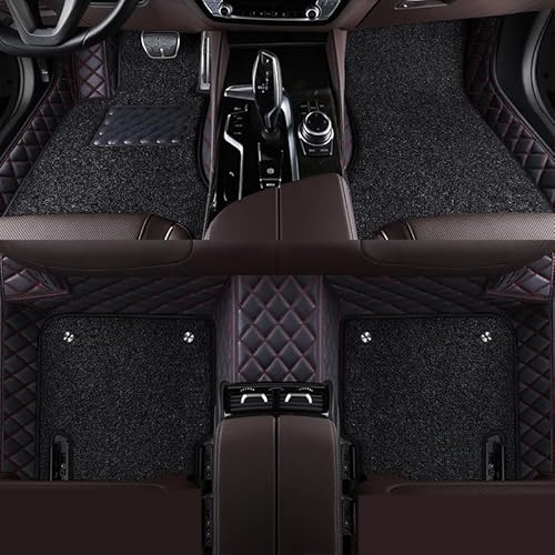 Auto Fußmatten, für Audi RS6 Avant C8 2019 2020 2021 2022 2023+ PU-Leder Vollabdeckung Teppich Allwetter Wasserfest Antirutsch FußMatten Auto Fussmatten Set,C-LHD von WSXCDE
