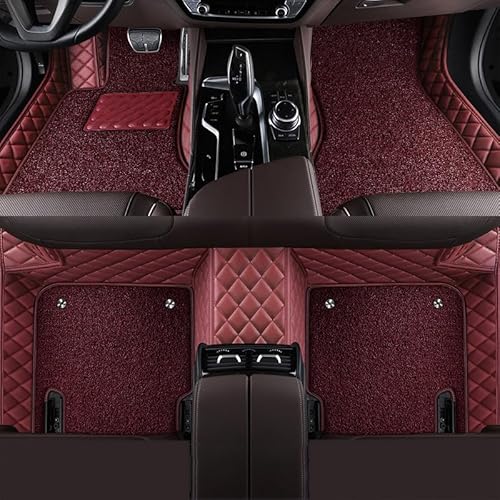 Auto Fußmatten, für Jaguar XE 2014- PU-Leder Vollabdeckung Teppich Allwetter Wasserfest Antirutsch FußMatten Auto Fussmatten Set,E-LHD von WSXCDE