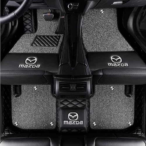 Auto Fußmatten, für Mazda 3 2018-2023 PU-Leder Vollabdeckung Teppich Allwetter Wasserfest Antirutsch FußMatten Auto Fussmatten Set,A-RHD von WSXCDE