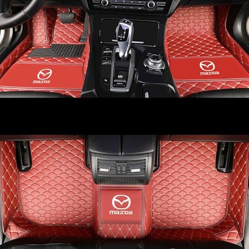 Auto Fußmatten, für Mazda CX3 2016 2017 2018 2019 2020 2021 PU-Leder Vollabdeckung Teppich Allwetter Wasserfest Antirutsch FußMatten Auto Fussmatten Set,C-RHD von WSXCDE