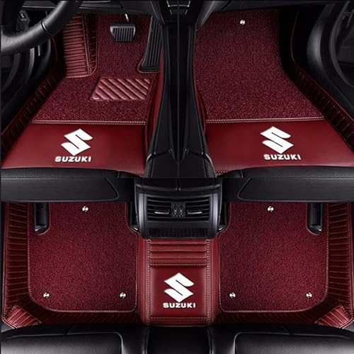 Auto Fußmatten, für Suzuki Jimny 2018-2023 PU-Leder Vollabdeckung Teppich Allwetter Wasserfest Antirutsch FußMatten Auto Fussmatten Set,C-LHD von WSXCDE