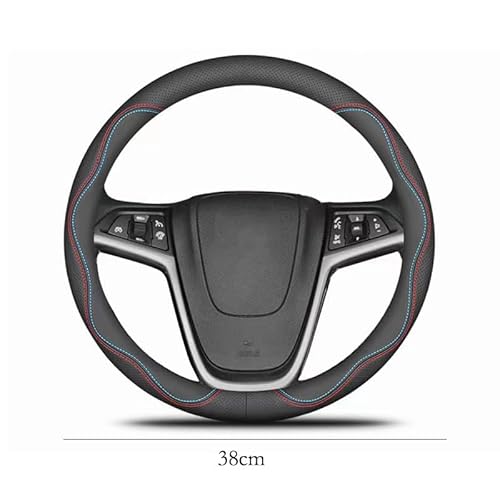 Auto Lenkradbezug, für Mazda CX-30 2019-2023 Leder Lenkradbezug Anti-Rutsch Atmungsaktives Auto-Lenkrad-Schutzhülle Auto Innere Zubehör,A-O-38cm von WSXCDE