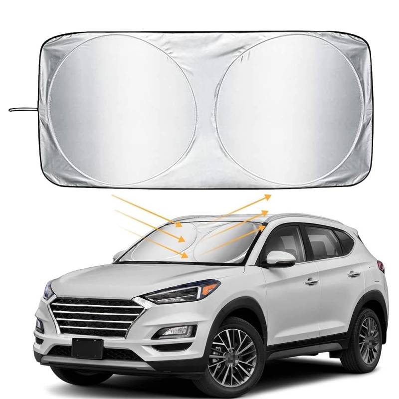 WTDZUCOI Sonnenschutz Auto Frontscheibe,Für Alfa Romeo Stelvio 2017 2018,Blocks Uv Rays Sun Visor Protector,Car Windshield Sun Shade(160x86cm) von WTDZUCOI