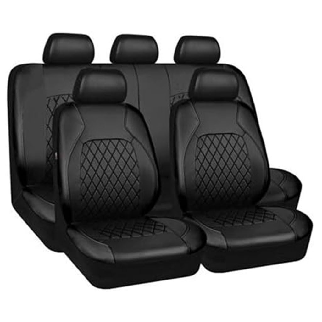 WTGCZDHY Auto Sitzbezüge für OPEL Zafira C 5seats 2012-2023,PU Leder Wasserdicht Sitzschoner Sitzbezügesets Schonbezüge,Innenraum Zubehör,A-Black von WTGCZDHY