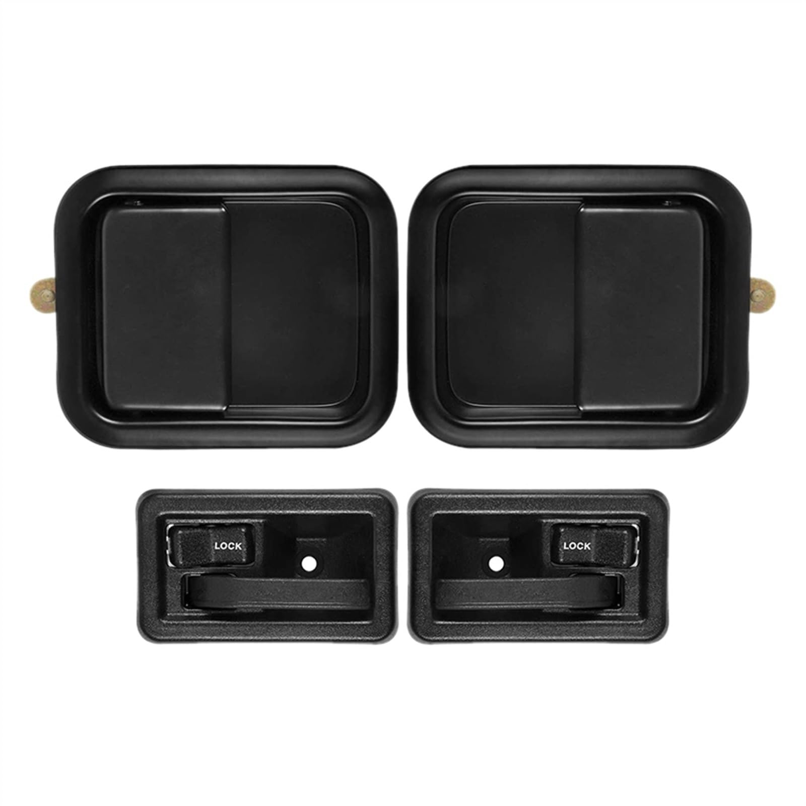 WTIXCRQ Auto Innengriff Kompatibel Mit Jeep Für Wrangler 1991–2004 55176383AE 55176382AE Auto-Innen- Und Außentürgriff-Set Vorne Links Rechts Innentürknauf von WTIXCRQ