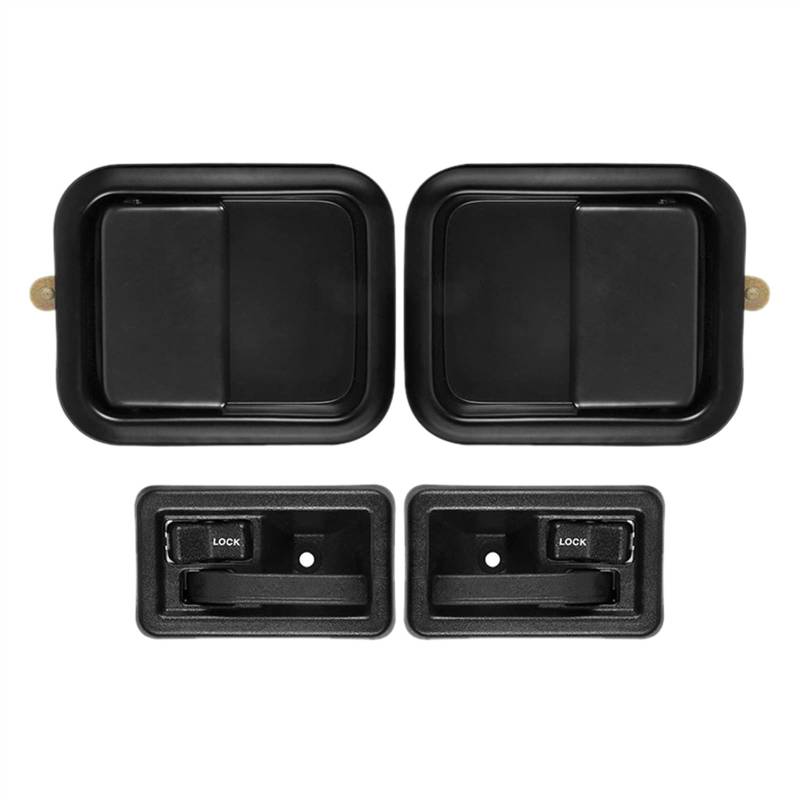 WTIXCRQ Auto Innengriff Kompatibel Mit Jeep Für Wrangler 1991–2004 55176383AE 55176382AE Auto-Innen- Und Außentürgriff-Set Vorne Links Rechts Innentürknauf von WTIXCRQ