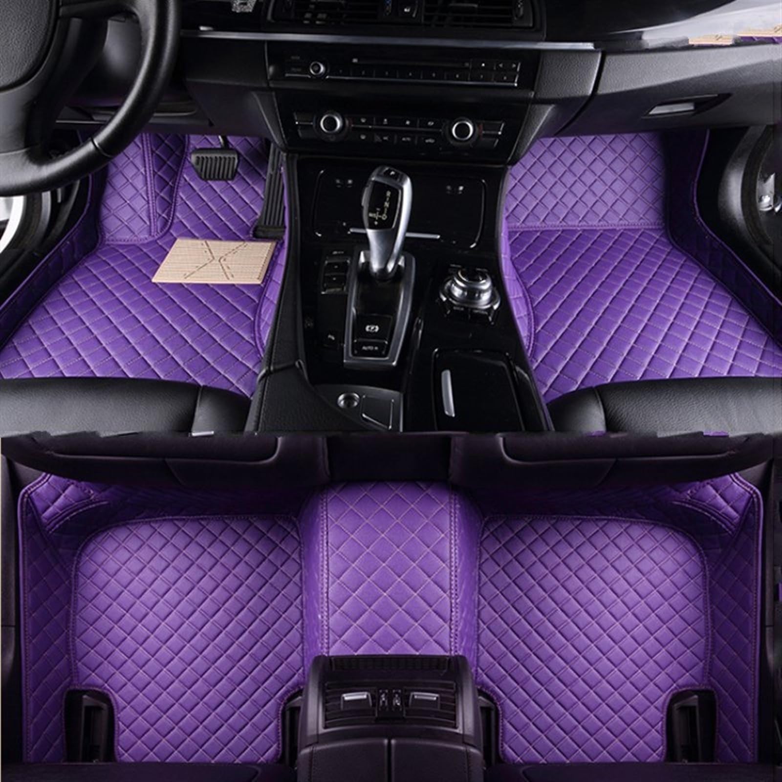 WTIXCRQ Automatte Kompatibel Mit IX3 G08 2022 2023, Auto-Fußmatten, Bodenbeläge, Teppiche, Fußpolster, Innendekorationsteile(Purple 5 Seats) von WTIXCRQ