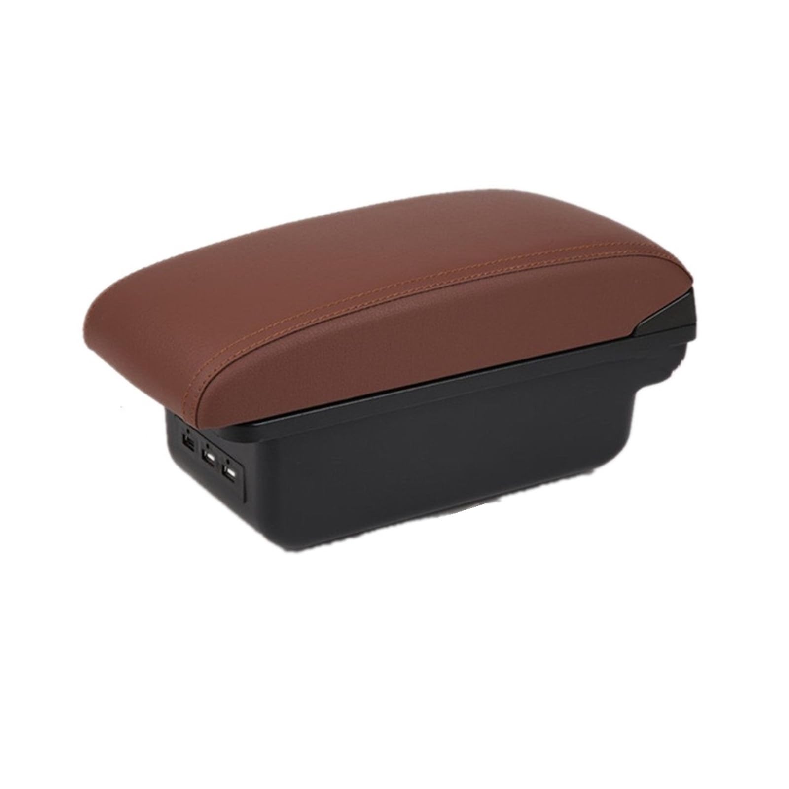 WTIXCRQ Kompatibel Mit FIAT Für Panda 2 Für Panda Auto Armlehnenbox Mittelkonsole Aufbewahrungsbox Mit 3USB-Schnittstelle Innenraum Autozubehör Armlehnen Auto(Brown) von WTIXCRQ