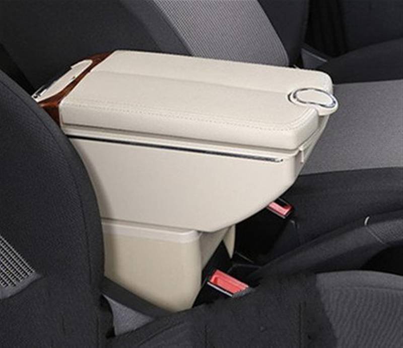 WTIXCRQ Kompatibel Mit Nissan Für Juke Auto Armlehne Box Doppel Türen Öffnen 7USB Center Console Storage Box Armlehne Innen Zubehör Armlehnen Auto(G Beige) von WTIXCRQ