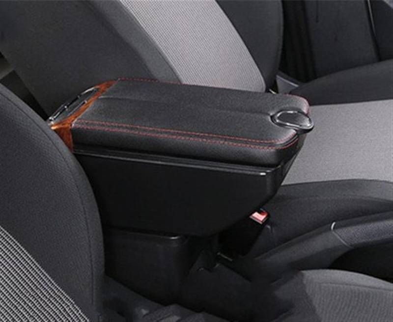 WTIXCRQ Kompatibel Mit Nissan Für Juke Auto Armlehne Box Doppel Türen Öffnen 7USB Center Console Storage Box Armlehne Innen Zubehör Armlehnen Auto(G Red line) von WTIXCRQ