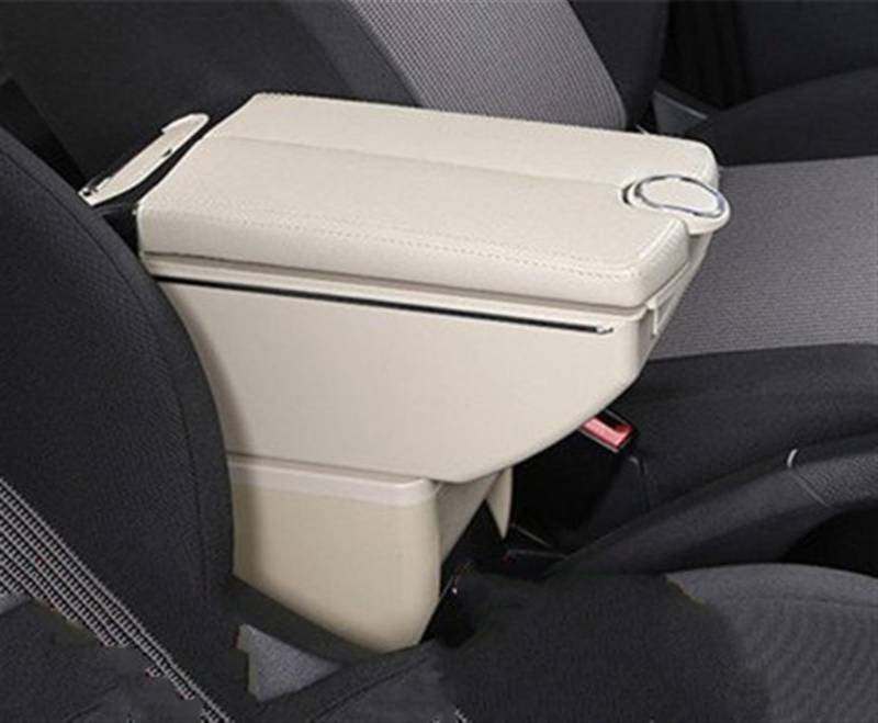 WTIXCRQ Kompatibel Mit Nissan Für Juke Auto Armlehne Box Doppel Türen Öffnen 7USB Center Console Storage Box Armlehne Innen Zubehör Armlehnen Auto(H Beige) von WTIXCRQ