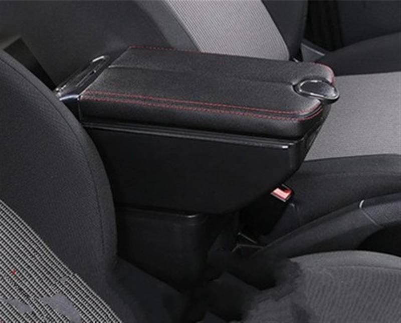 WTIXCRQ Kompatibel Mit Nissan Für Juke Auto Armlehne Box Doppel Türen Öffnen 7USB Center Console Storage Box Armlehne Innen Zubehör Armlehnen Auto(H Red line) von WTIXCRQ