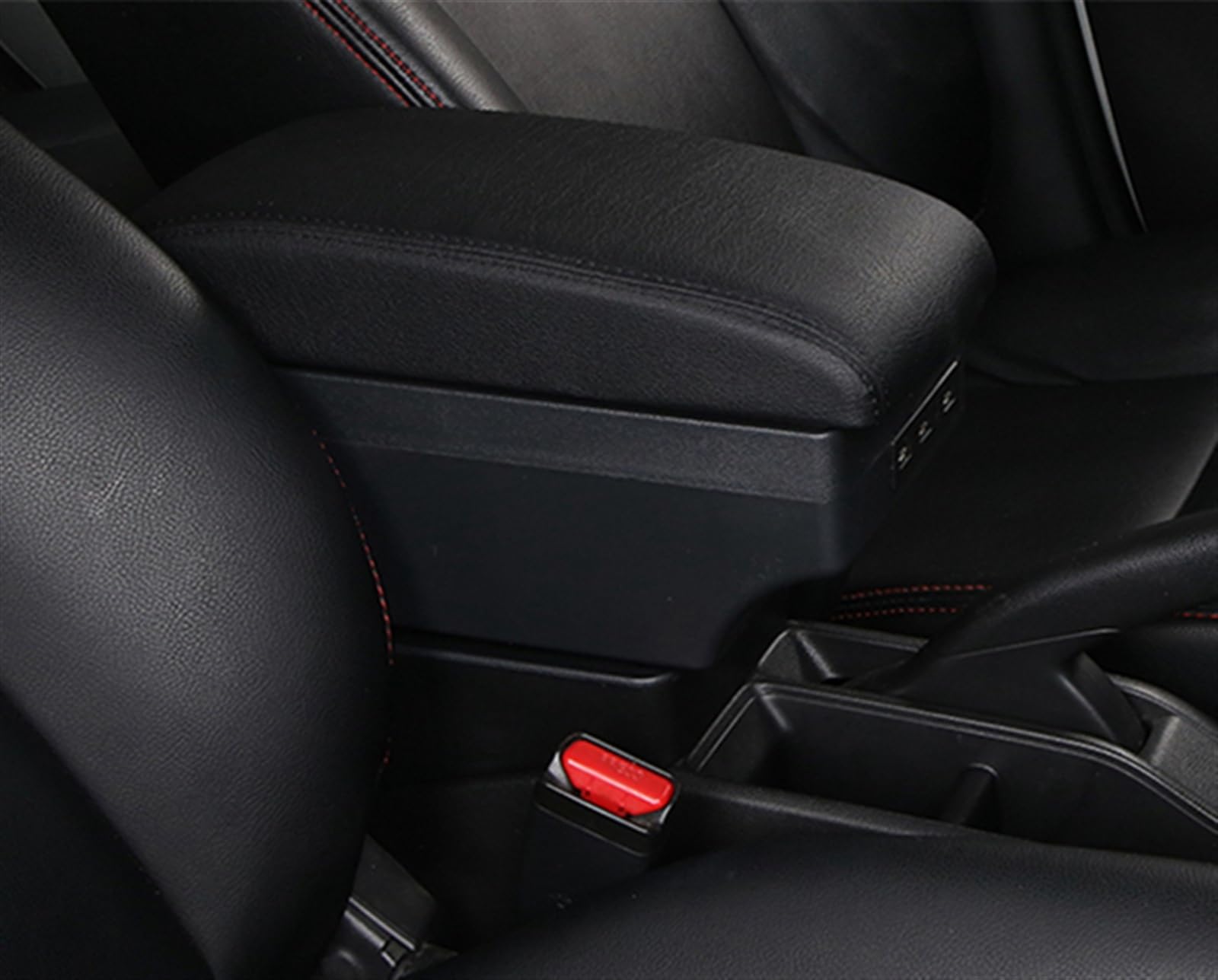 WTIXCRQ Kompatibel Mit Suzuki Für Swift 2005–2022 2011 2012 2013 Armlehnenbox Mittelkonsolenbox Weiches Kissen Autozubehör Innen-Nachrüstteile Armlehnen Auto(C2 Black line) von WTIXCRQ