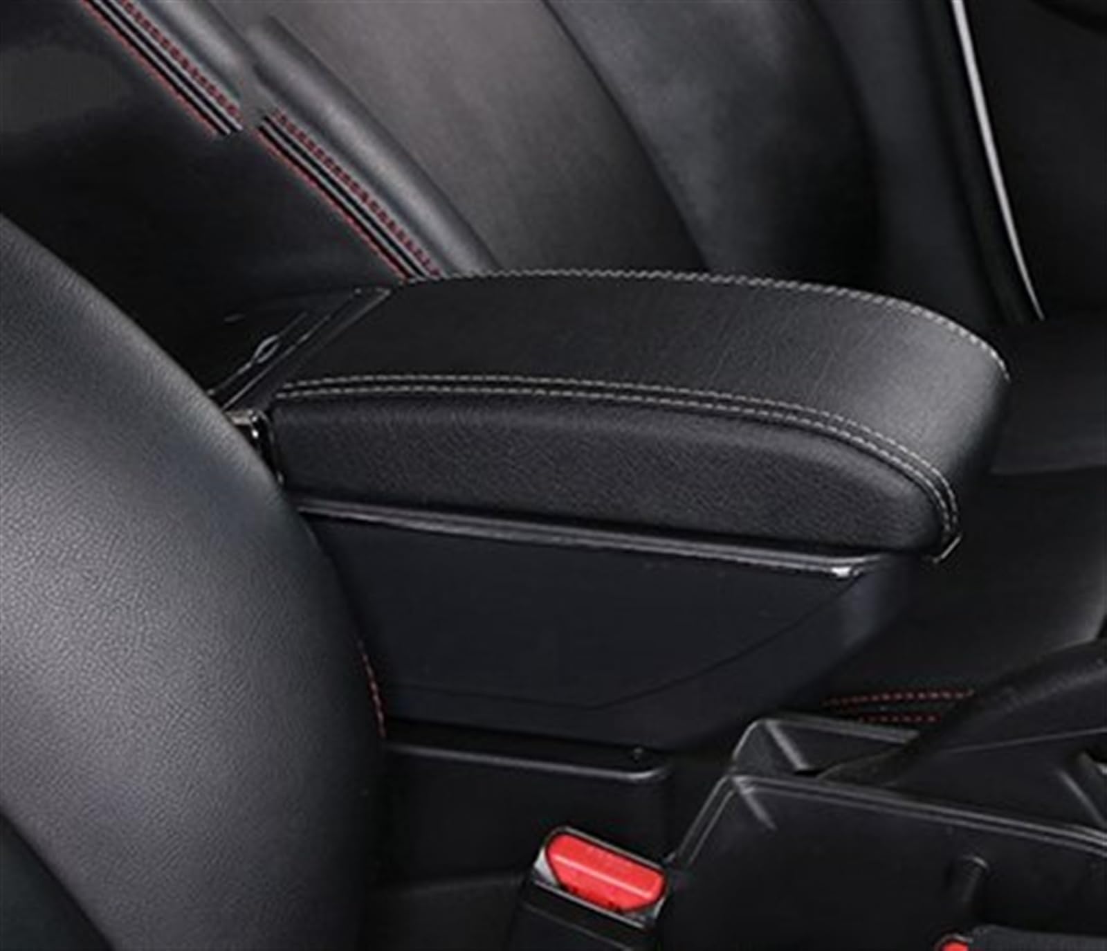 WTIXCRQ Kompatibel Mit VW Für Polo 2013–2021 2014 2015 2016 2017 Auto-Innenteile 7 USB-Armlehnenbox Drehbare Mittelkonsole Aufbewahrungsbox Getränkehalter Armlehnen Auto(C3 White line) von WTIXCRQ