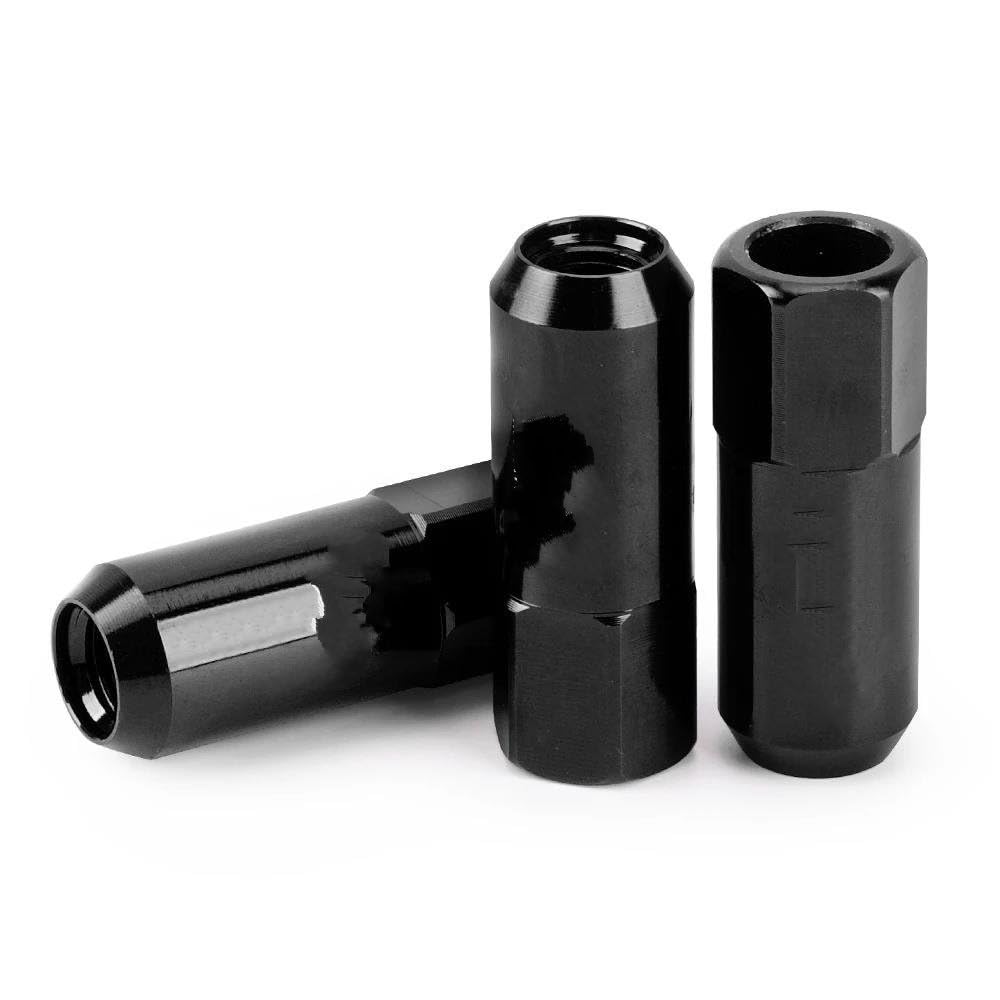 WTIXCRQ Radbolzen Radschraube Auto-Radmuttern 60 Mm, M14 X 1,5, Radmuttern, Radschrauben, Radmutternschraube Aus Aluminium, 20 Stück(Black) von WTIXCRQ