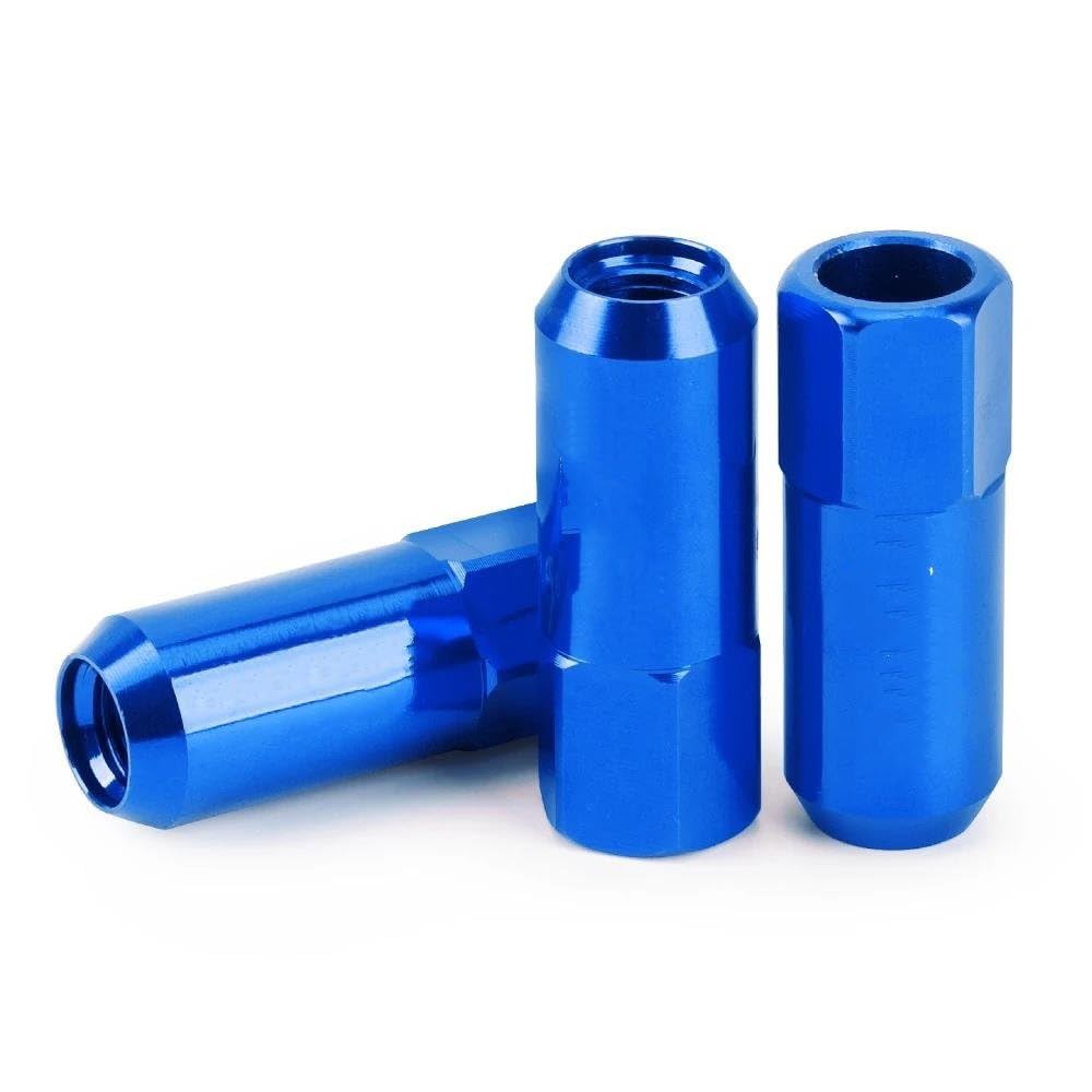 WTIXCRQ Radbolzen Radschraube Auto-Radmuttern 60 Mm, M14 X 1,5, Radmuttern, Radschrauben, Radmutternschraube Aus Aluminium, 20 Stück(Blue) von WTIXCRQ