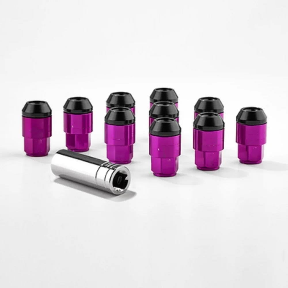 WTIXCRQ Radbolzen Radschraube Autozubehör Aluminium Eisen Außenteile Auto Radmuttern Radmuttern Nabenschraube M12x1.5 Radschrauben 20St(Purple) von WTIXCRQ