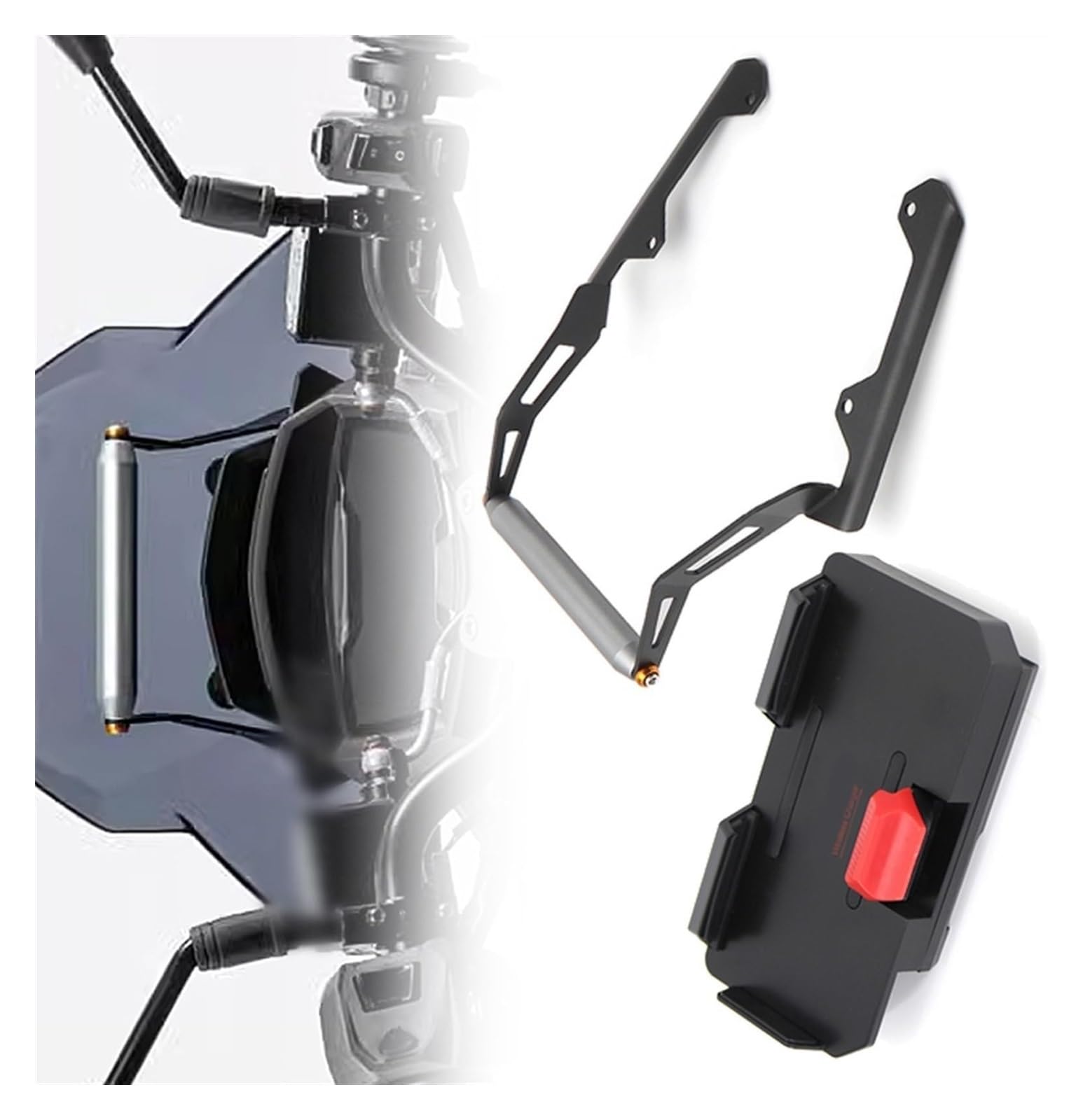 Für A&prilia Sr Gt200 SR GT200 GT 200 2022 2023 12mm/22mm GPS Motorrad Zubehör Navigation Halterung Drahtlose Lade Unterstützung Navigationshalterung Motorrad(Set - 22MM) von WTPWVBPMF