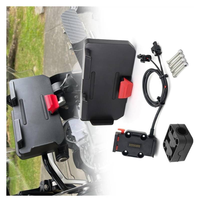 Für B&MW R1200GS R1250GS ADV S1000XR F750GS F850GS F900R Motorrad USB Handy GPS Navigation Halterung Drahtlose Lade Unterstützung Navigationshalterung Motorrad(Set - 16mm) von WTPWVBPMF