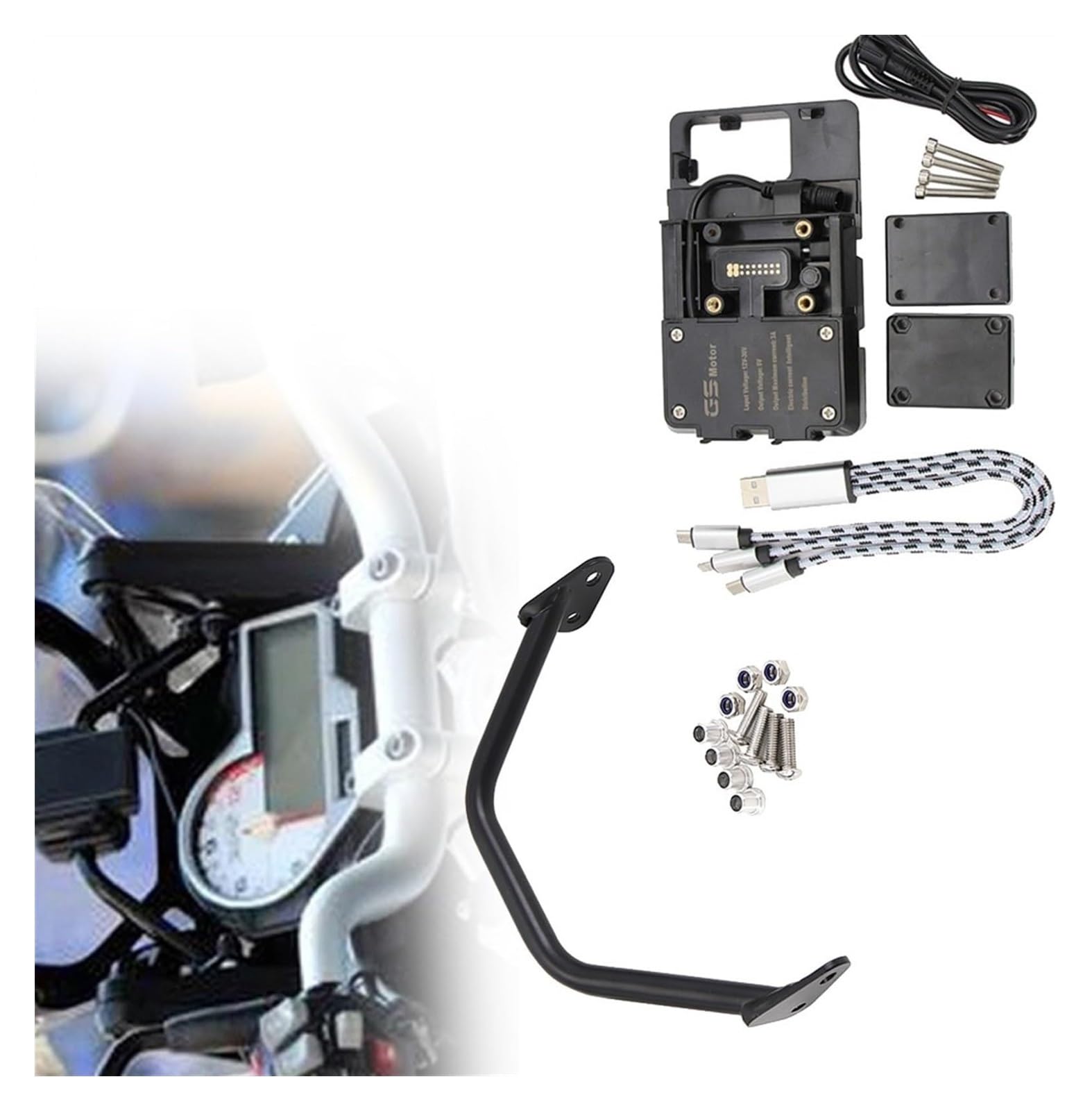 Für B&MW S1000XR S 1000 XR 2015-2019 Motorrad-Navigationshalterung GPS-Ladetelefonhalter USB-Zubehör Navigationshalterung Motorrad(B) von WTPWVBPMF