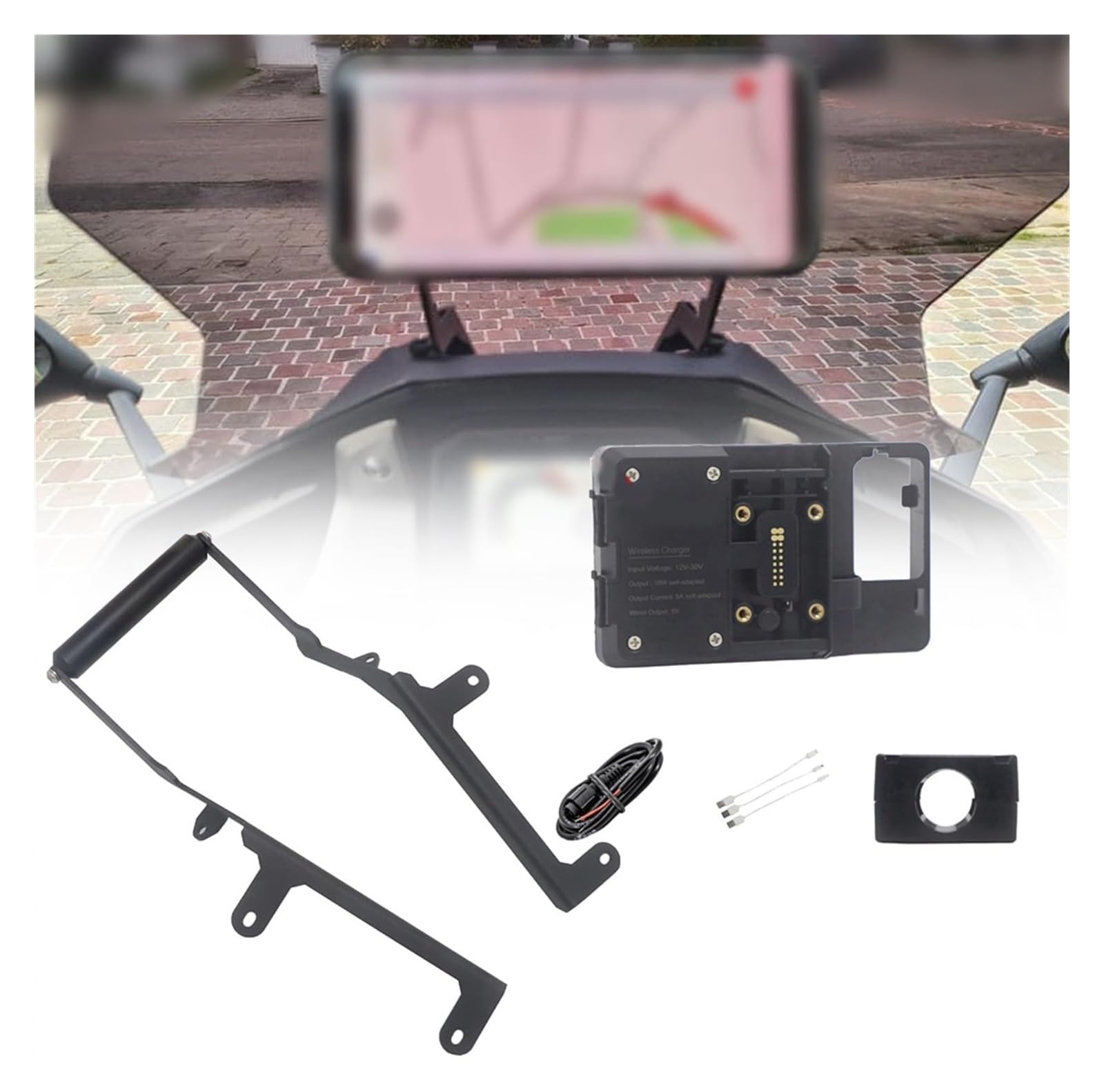 Für FO&RZA 750 NSS750 NSS 750 2021 Handy GPS Halterung Drahtlose Lade Navigation Platte Halterung Stand Bord Navigationshalterung Motorrad(22mm Wireless Stand) von WTPWVBPMF