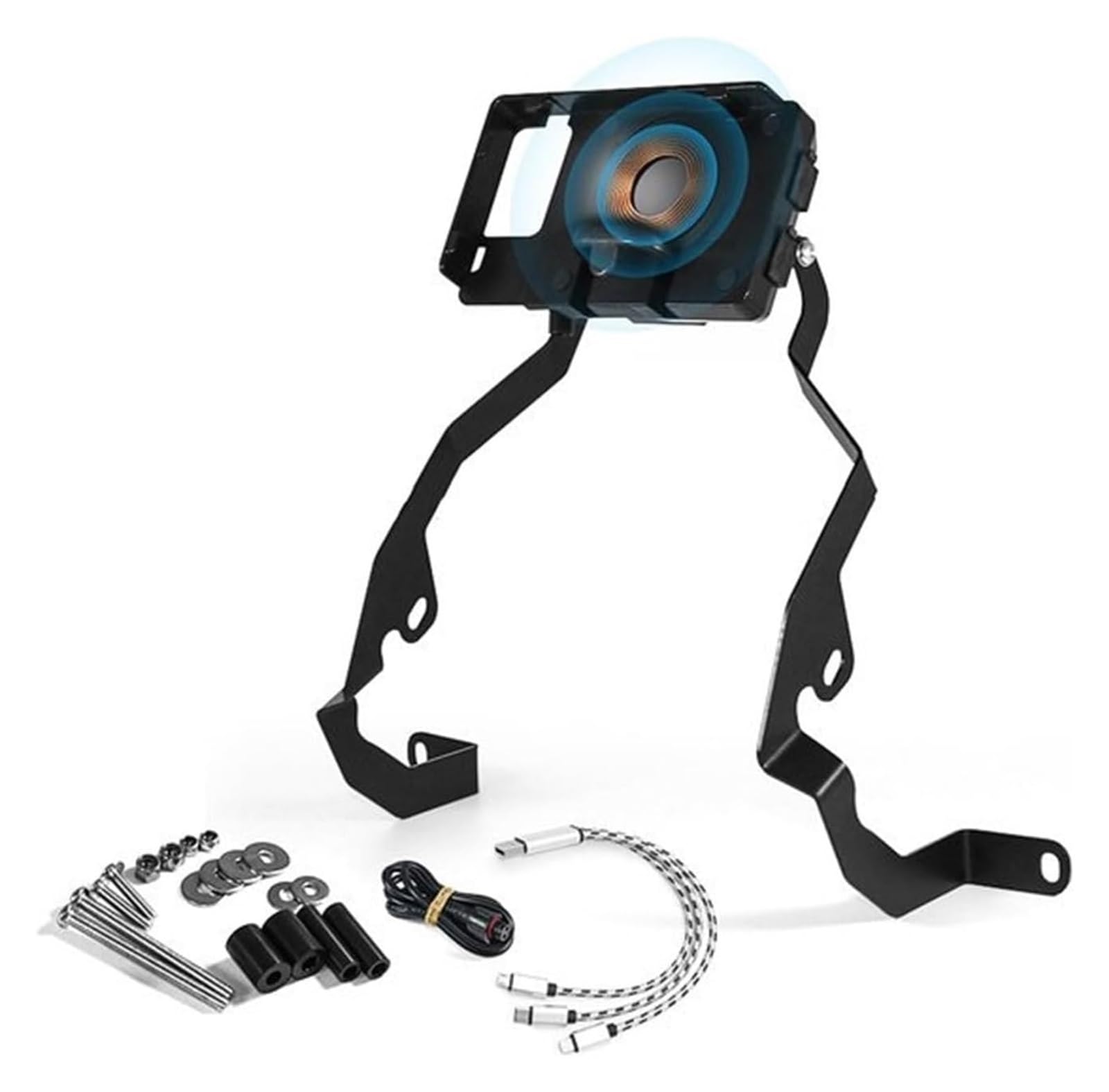 Für PAN Für Amerika 1250 1250S 2021 2022 Handy Halter Wireless USB Ladegerät Motos Navigation GPS Platte Anzupassen Halterung Navigationshalterung Motorrad(Wireless chargin kit) von WTPWVBPMF