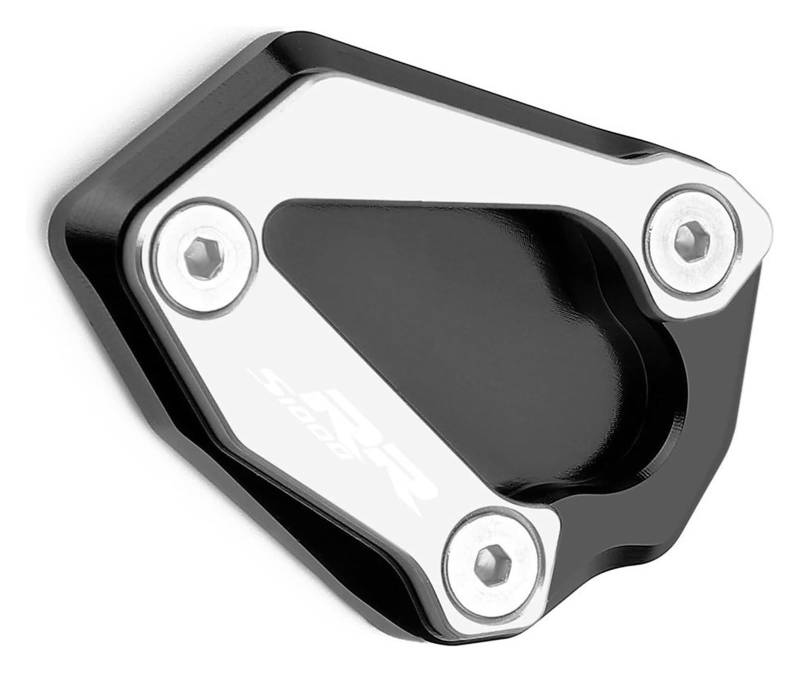 Für S1000RR S 1000RR 2019-2022 Zubehör Motorrad CNC Kickstand Seitenständer Vergrößern Verlängerungspolster Motorrad-Seitenständer-Plattenpolster(Silber) von WTPWVBPMF