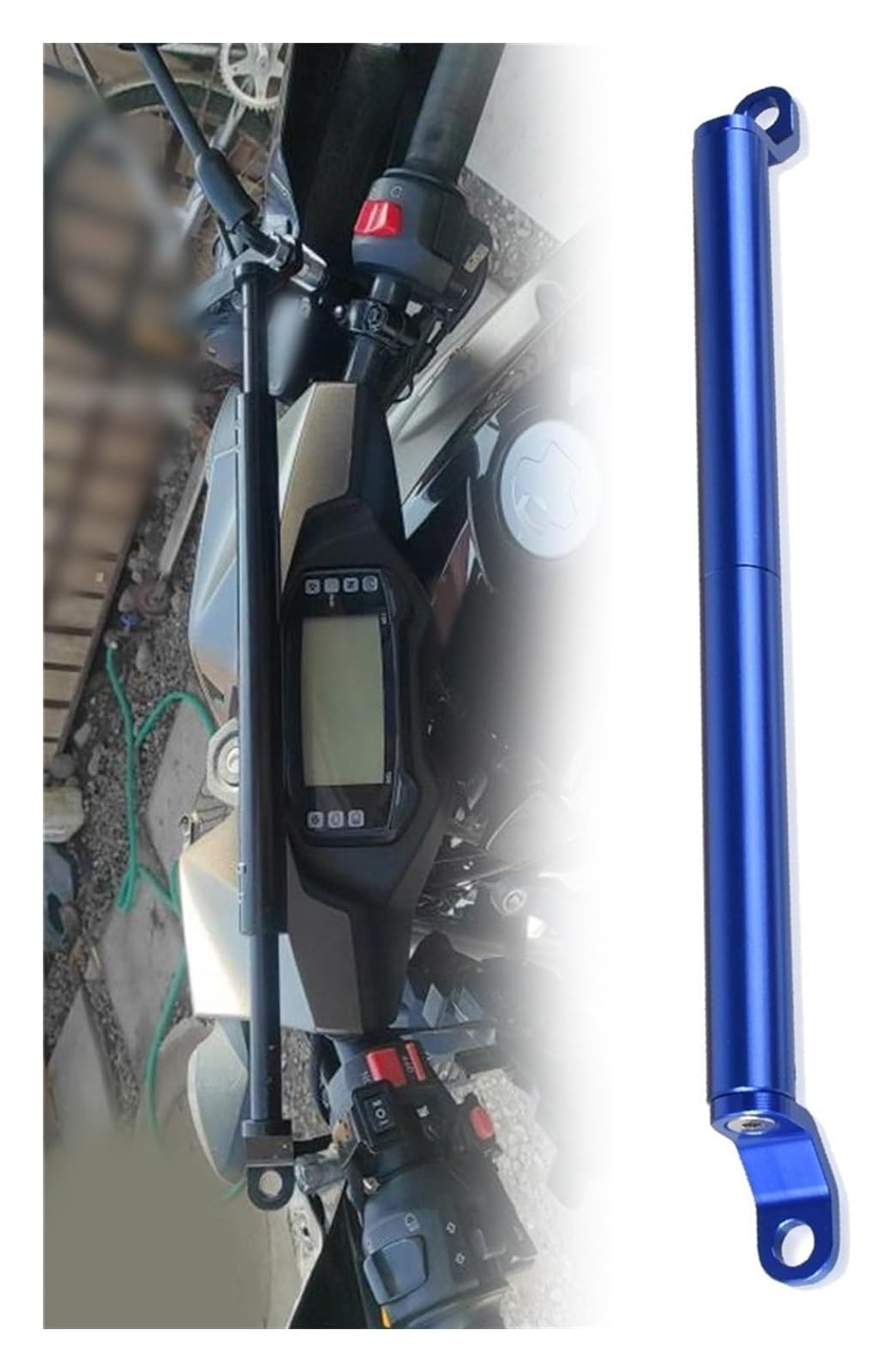 Für SYM Für Burgman 650 2003-2018 MAX 400 I 600 I 300 Lenker Balance Bar Lenkhebel Navigation Halterung Zubehör Navigationshalterung Motorrad(B Blue) von WTPWVBPMF