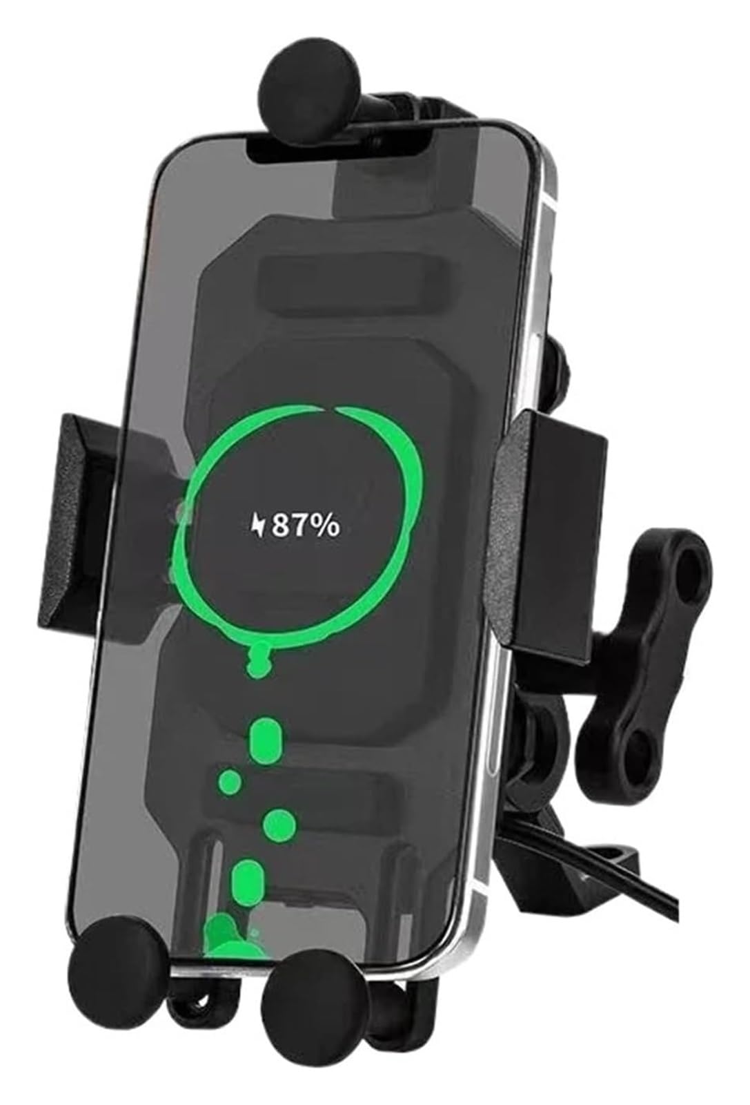 Universal Motorrad Reiten Handy-Navigation Halterung Fahrrad Handy Unterstützung Halterung Schnelle Lade Drahtlose Ladegerät Navigationshalterung Motorrad(B-Charging Mirror) von WTPWVBPMF