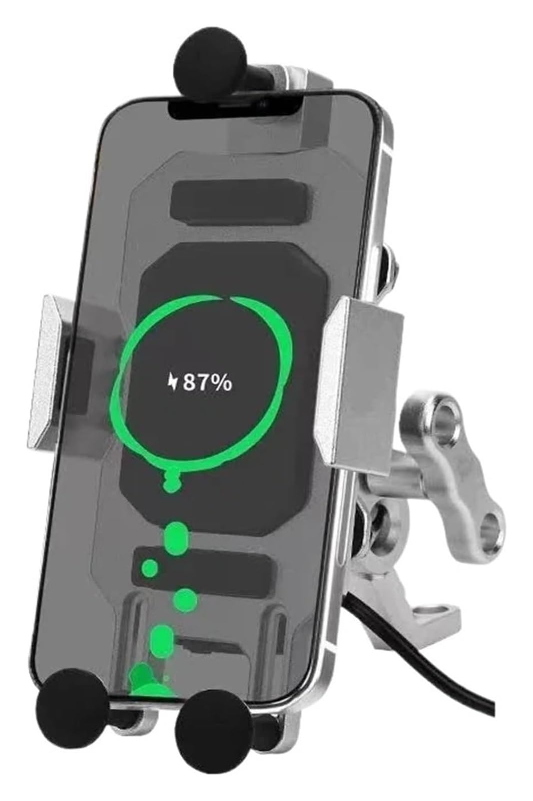 Universal Motorrad Reiten Handy-Navigation Halterung Fahrrad Handy Unterstützung Halterung Schnelle Lade Drahtlose Ladegerät Navigationshalterung Motorrad(S-Charging Mirror) von WTPWVBPMF