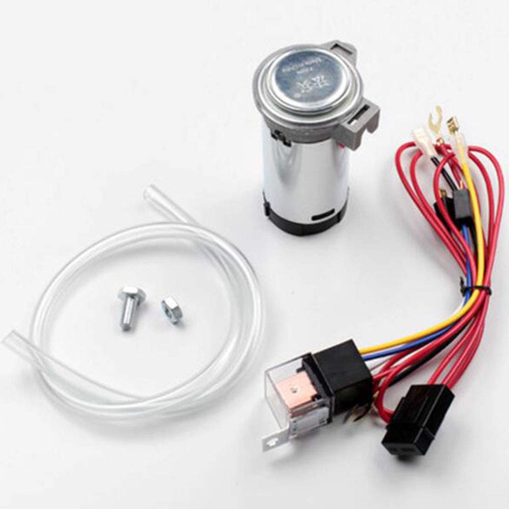 Auto Luftpumpe Luftkompressor Hupe 12V / 24V Auto Motor Luftpumpe Rostet Nicht Horn Auto Hupe Kompressor Kit Auto Kompressor Verchromt Rot Lufthorn Kompressor,Silver b,12v von WTTWW